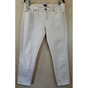 J Crew Womens Toothpick Denim Jeans White Stretch Size 31